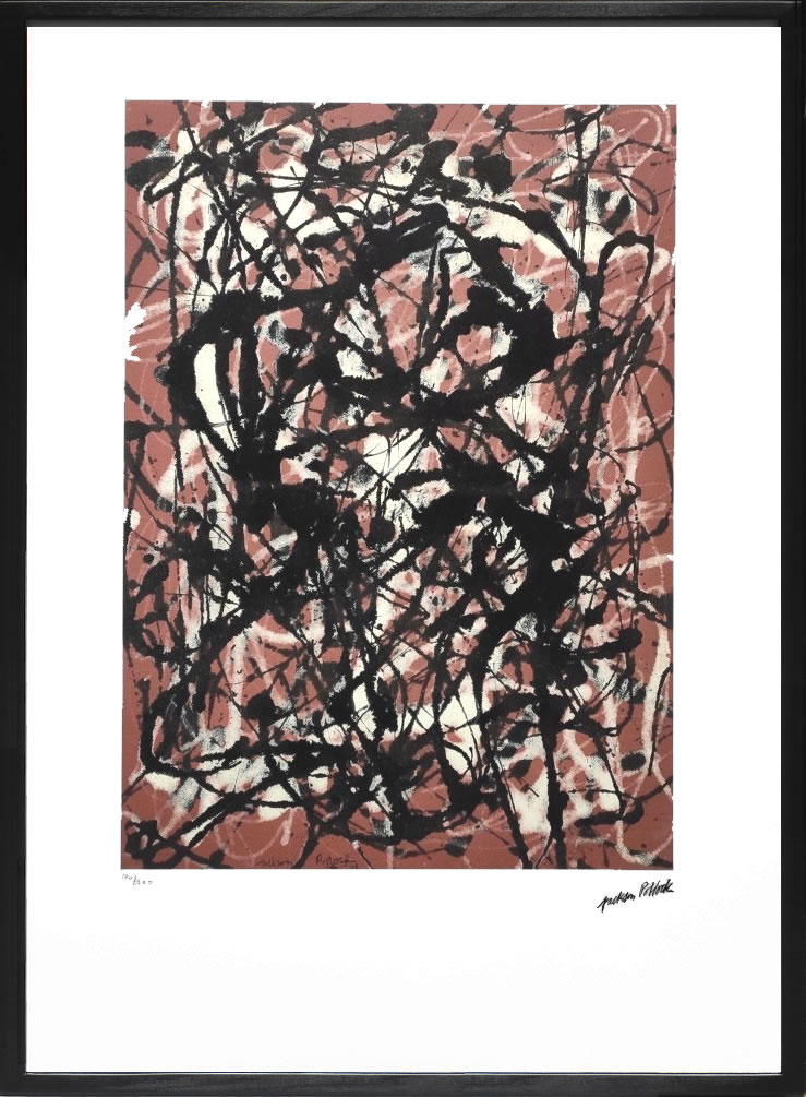 樂天商城 - 【COA証明書付】ジャクソン ポロック 絵画 絵 ポスター アートパネル アートポスター モダン アート 複製画 版画 リトグラフ シルクスクリーン 絵画インテリア フレーム付き 北欧 おしゃれジャクソン・ポロック Free Form