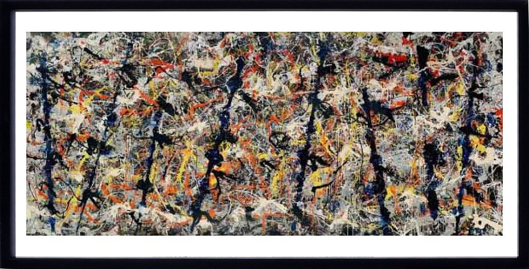 【ライセンスプリント】ジャクソン・ポロック 絵画 ポスター アートパネル モダン アート 絵 複製画 版画 抽象画 作品 リトグラフ シルクスクリーン アートフレーム インテリア フレーム付き 壁掛け 北欧 おしゃれ 大きいジャクソン・ポロック Blue Poles, 1952