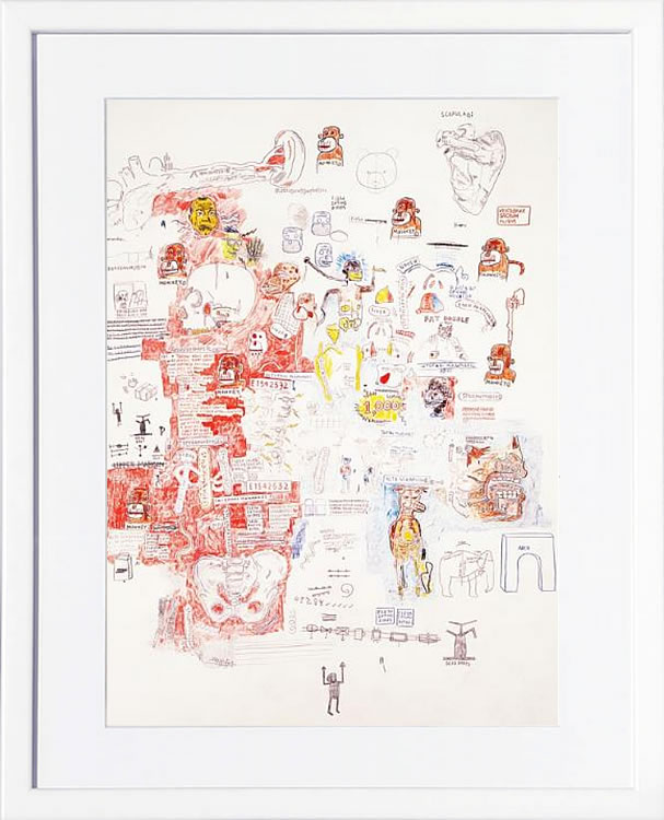 バスキア絵画 ポスター アートパネル アートポスター ポップ アート 絵 複製画 版画 抽象画 作品 リトグラフ シルクスクリーン アートフレーム インテリア フレーム付き 壁掛け 北欧 おしゃれジャン=ミシェル・バスキア Untitled