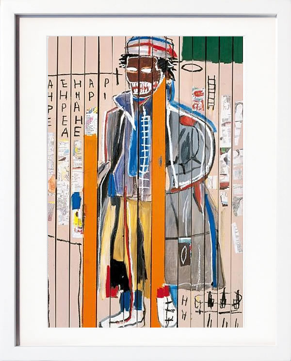 バスキア絵画 ポスター アートパネル アートポスター ポップ アート 絵 複製画 版画 抽象画 作品 リトグラフ シルクスクリーン アートフレーム インテリア フレーム付き 壁掛け 北欧 おしゃれジャン=ミシェル・バスキア Anthony Clarke,1985