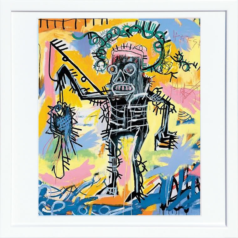 バスキア絵画 ポスター アートパネル アートポスター ポップ アート 絵 複製画 版画 抽象画 作品 リトグラフ シルクスクリーン アートフレーム インテリア フレーム付き 壁掛け 北欧 おしゃれジャン=ミシェル・バスキア Untitled,1981