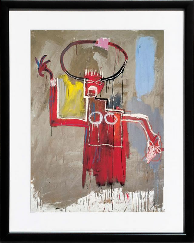 バスキア絵画 ポスター アートパネル アートポスター ポップ アート 絵 複製画 版画 抽象画 作品 リトグラフ シルクスクリーン アートフレーム インテリア フレーム付き 壁掛け 北欧 おしゃれジャン=ミシェル・バスキア Untitled,1981