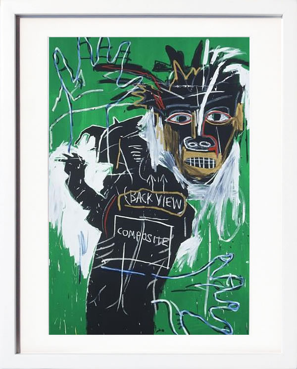 バスキア絵画 ポスター アートパネル アートポスター ポップ アート 絵 複製画 版画 抽象画 作品 リトグラフ シルクスクリーン アートフレーム インテリア フレーム付き 壁掛け 北欧 おしゃれジャン=ミシェル・バスキア Self-portrait as a Heel