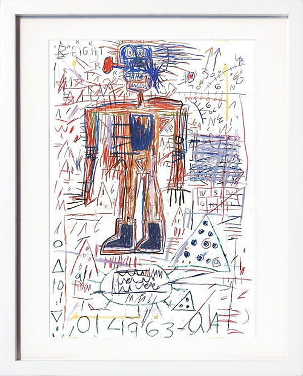 バスキア絵画 ポスター アートパネル アートポスター ポップ アート 絵 複製画 版画 抽象画 作品 リトグラフ シルクスクリーン アートフレーム インテリア フレーム付き 壁掛け 北欧 おしゃれジャン=ミシェル・バスキア Untitled