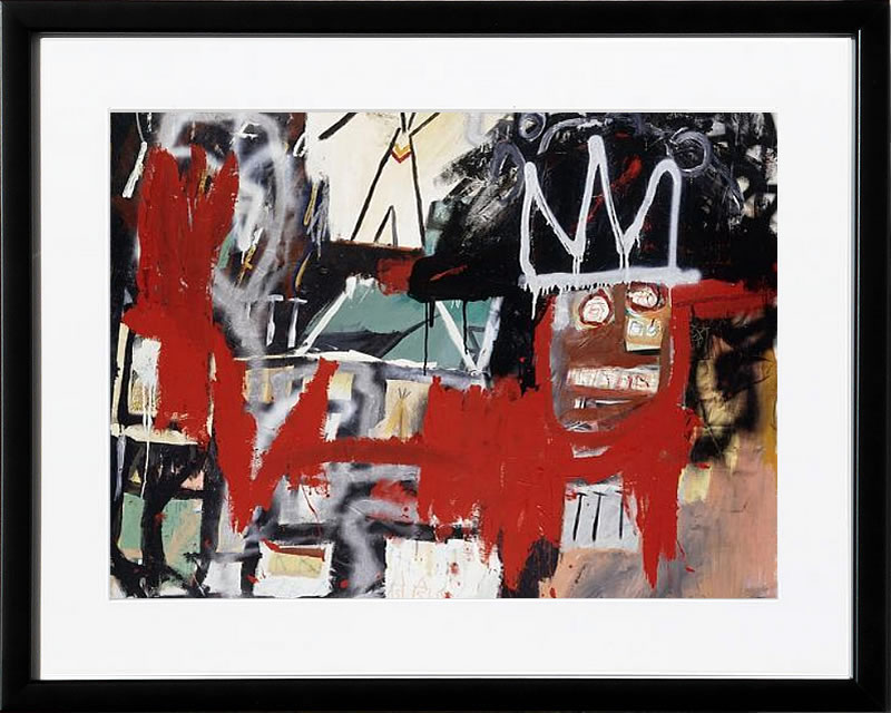 バスキア絵画 ポスター アートパネル アートポスター ポップ アート 絵 複製画 版画 抽象画 作品 リトグラフ シルクスクリーン アートフレーム インテリア フレーム付き 壁掛け 北欧 おしゃれジャン=ミシェル・バスキア Untitled