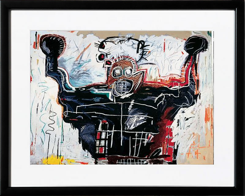 バスキア絵画 ポスター アートパネル アートポスター ポップ アート 絵 複製画 版画 抽象画 作品 リトグラフ シルクスクリーン アートフレーム インテリア フレーム付き 壁掛け 北欧 おしゃれジャン=ミシェル・バスキア Untitled(Boxer)