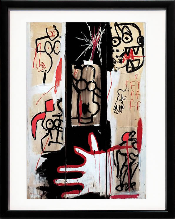 【ライセンスプリント】バスキア絵画 絵 ポスター 複製画 版画 作品 リトグラフ シルクスクリーン アートパネル アートポスター ポップ アート アートフレーム インテリア フレーム付き 抽象画 壁掛け 北欧 おしゃれジャン＝ミシェル・バスキア Rape of Roman Torsos