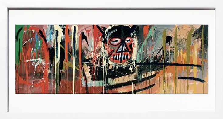 バスキア絵画 ポスター アートパネル アートポスター ポップ アート 絵 複製画 版画 抽象画 作品 リトグラフ シルクスクリーン アートフレーム インテリア フレーム付き 壁掛け 北欧 おしゃれジャン=ミシェル・バスキア Untitled(Devil)