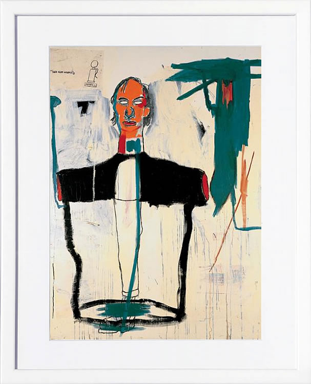 バスキア絵画 ポスター アートパネル アートポスター ポップ アート 絵 複製画 版画 抽象画 作品 リトグラフ シルクスクリーン アートフレーム インテリア フレーム付き 壁掛け 北欧 おしゃれジャン=ミシェル・バスキア Portrait of John