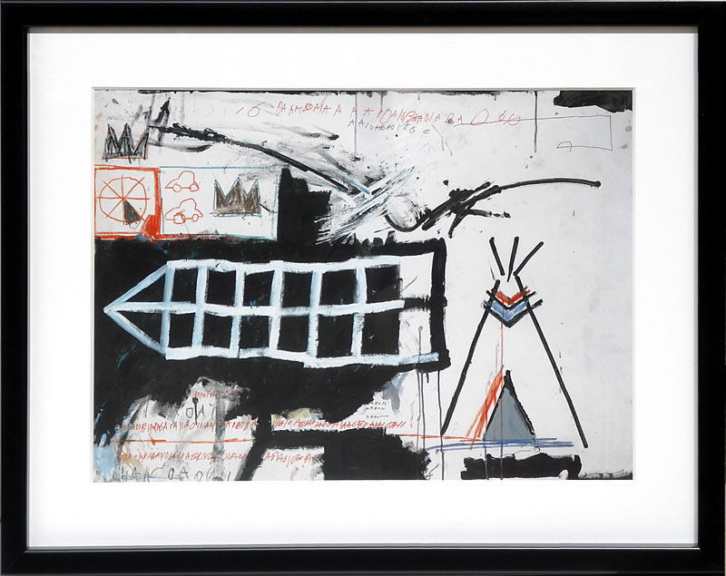 【ライセンスプリント】バスキア絵画 ポスター アートパネル アートポスター ポップ アート 絵 複製画 版画 抽象画 作品 リトグラフ シルクスクリーン アートフレーム インテリア フレーム付き 壁掛け 北欧 おしゃれジャン=ミシェル・バスキア Untitled Samo New York