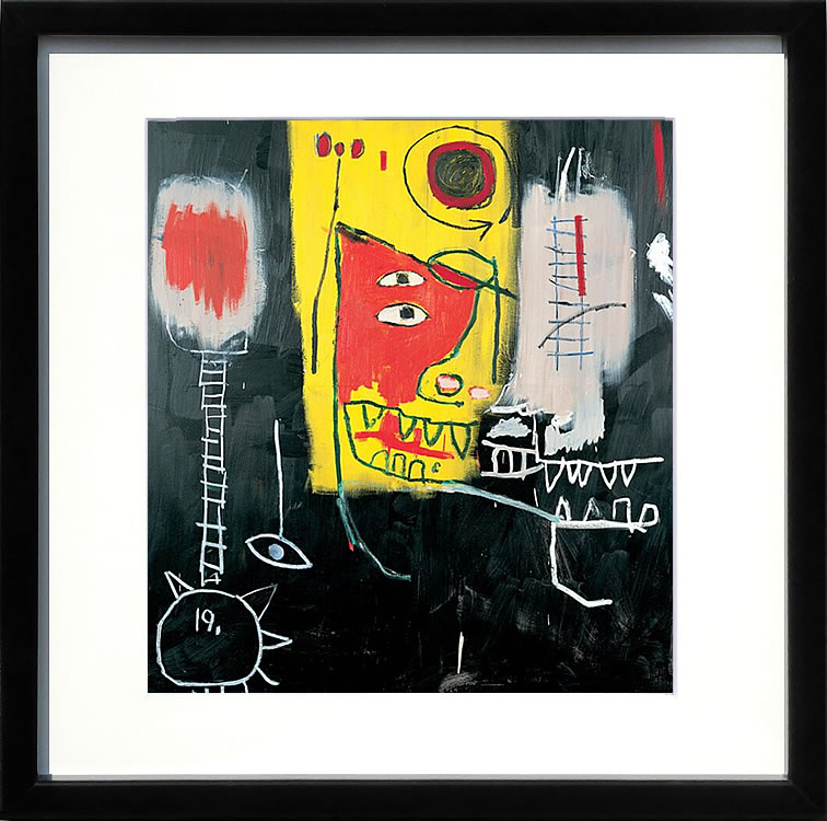 バスキア絵画 ポスター アートパネル アートポスター ポップ アート 絵 複製画 版画 抽象画 作品 リトグラフ シルクスクリーン アートフレーム インテリア フレーム付き 壁掛け 北欧 おしゃれジャン=ミシェル・バスキア Untitled(19)1984