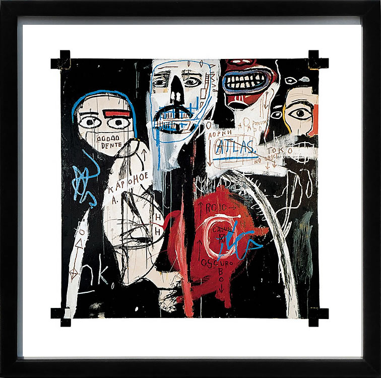 バスキア絵画 ポスター アートパネル アートポスター ポップ アート 絵 複製画 版画 抽象画 作品 リトグラフ シルクスクリーン アートフレーム インテリア フレーム付き 壁掛け 北欧 おしゃれジャン=ミシェル・バスキア In the Cypher,1982