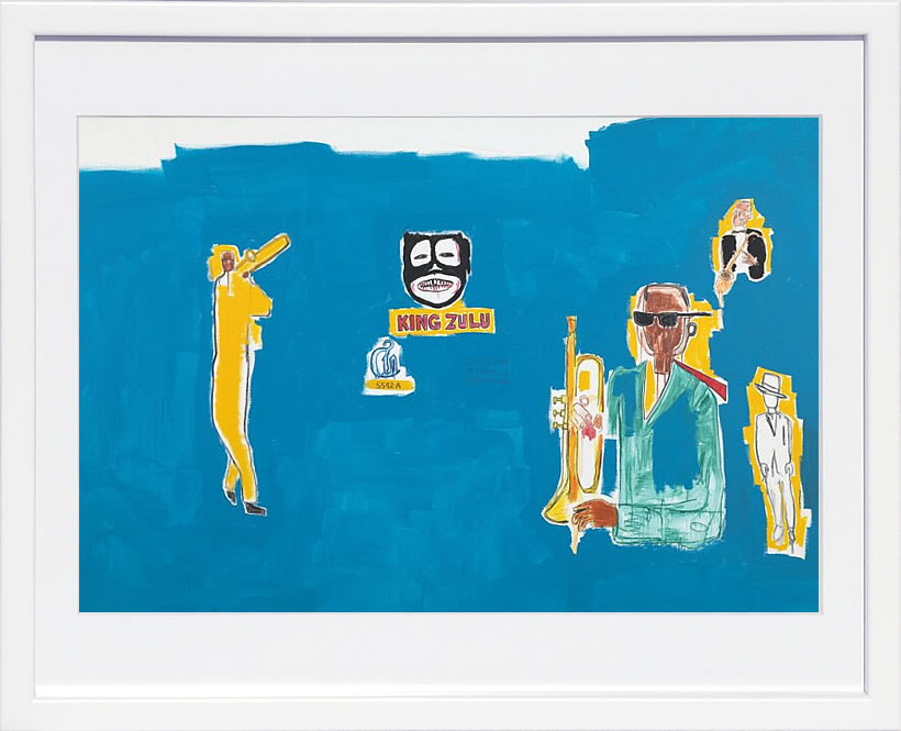 バスキア絵画 ポスター アートパネル アートポスター ポップ アート 絵 複製画 版画 抽象画 作品 リトグラフ シルクスクリーン アートフレーム インテリア フレーム付き 壁掛け 北欧 おしゃれジャン=ミシェル・バスキア King Zulu,1986