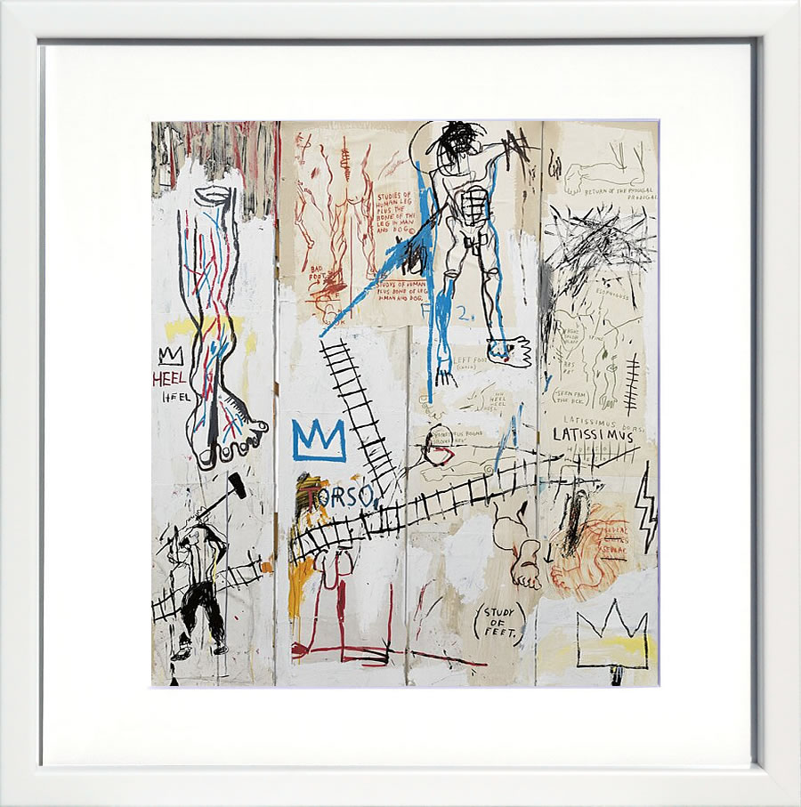 バスキア絵画 ポスター アートパネル アートポスター ポップ アート 絵 複製画 版画 抽象画 作品 リトグラフ シルクスクリーン アートフレーム インテリア フレーム付き 壁掛け 北欧 おしゃれジャン=ミシェル・バスキア Leonardo da Vinci’s