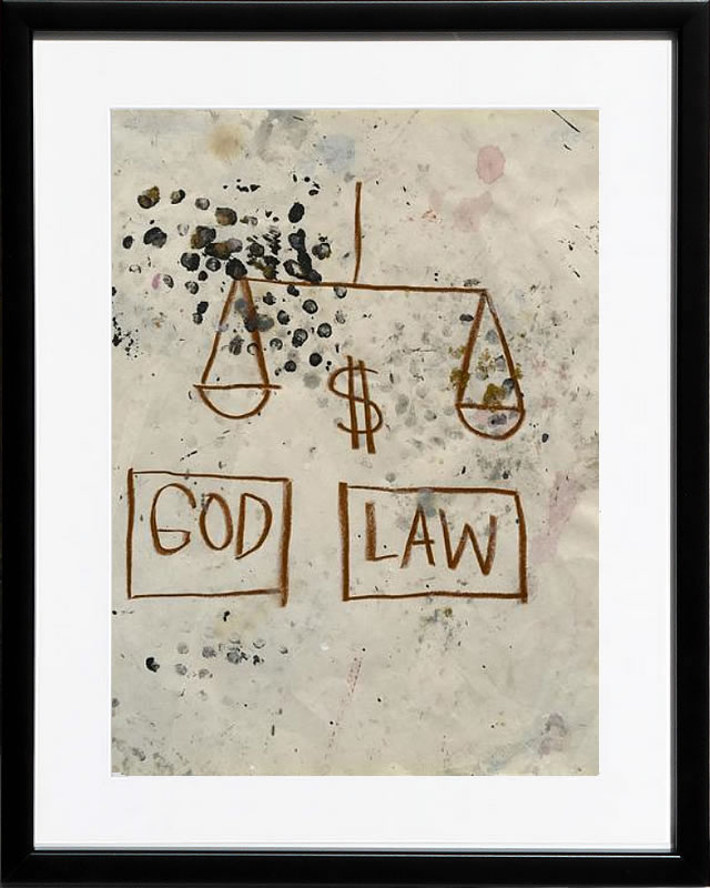 バスキア絵画 ポスター アートパネル アートポスター ポップ アート 絵 複製画 版画 抽象画 作品 リトグラフ シルクスクリーン アートフレーム インテリア フレーム付き 壁掛け 北欧 おしゃれジャン=ミシェル・バスキア Untitled(God - Law)