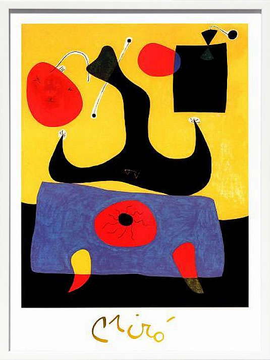 ジョアン ミロ 絵画 ポスター 絵 アートパネル アートポスター モダン アート 複製画 版画 作品 リトグラフ シルクスクリーン 絵画インテリア フレーム付き 壁掛け 北欧 おしゃれジョアン・ミロ Femme Assise