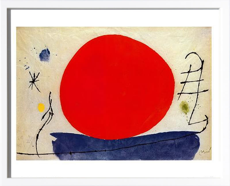 ジョアン ミロ 絵画 ポスター 絵 アートパネル アートポスター モダン アート 複製画 版画 作品 リトグラフ シルクスクリーン 絵画インテリア フレーム付き 壁掛け 北欧 おしゃれジョアン・ミロ The Red Sun