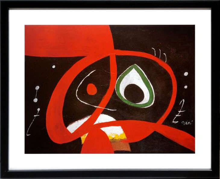 ジョアン ミロ 絵画 ポスター 絵 アートパネル アートポスター モダン アート 複製画 版画 作品 リトグラフ シルクスクリーン 絵画インテリア フレーム付き 壁掛け 北欧 おしゃれジョアン・ミロ Kopf