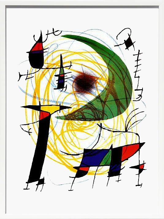 ジョアン ミロ 絵画 ポスター 絵 アートパネル アートポスター モダン アート 複製画 版画 作品 リトグラフ シルクスクリーン 絵画インテリア フレーム付き 壁掛け 北欧 おしゃれジョアン・ミロ Lune Verte