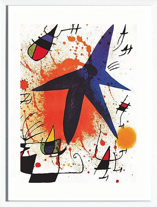 ジョアン ミロ 絵画 ポスター 絵 アートパネル アートポスター モダン アート 複製画 版画 作品 リトグラフ シルクスクリーン 絵画インテリア フレーム付き 壁掛け 北欧 おしゃれジョアン・ミロ L'Etoile Bleu