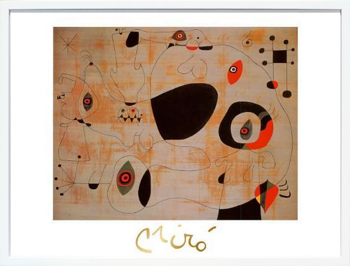 ジョアン ミロ 絵画 ポスター 絵 アートパネル アートポスター モダン アート 複製画 版画 作品 リトグラフ シルクスクリーン 絵画インテリア フレーム付き 壁掛け 北欧 おしゃれジョアン・ミロ Le Port,c.1945