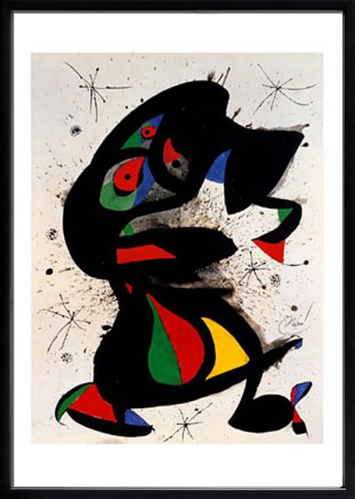 ジョアン ミロ 絵画 ポスター 絵 アートパネル アートポスター モダン アート 複製画 版画 作品 リトグラフ シルクスクリーン 絵画インテリア フレーム付き 壁掛け 北欧 おしゃれジョアン・ミロ Aufrechte Figur
