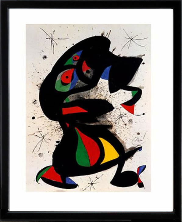 ジョアン ミロ 絵画 ポスター 絵 アートパネル アートポスター モダン アート 複製画 版画 作品 リトグラフ シルクスクリーン 絵画インテリア フレーム付き 壁掛け 北欧 おしゃれジョアン・ミロ Aufrechte Figur
