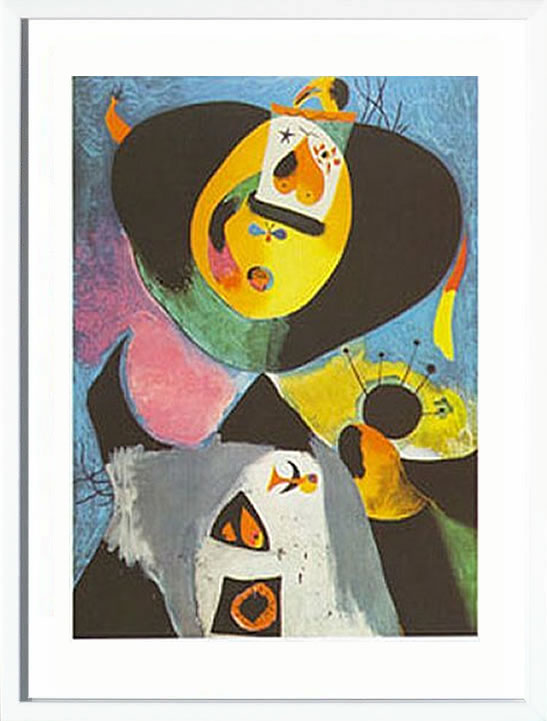 ジョアン ミロ 絵画 ポスター 絵 アートパネル アートポスター モダン アート 複製画 版画 作品 リトグラフ シルクスクリーン 絵画インテリア フレーム付き 壁掛け 北欧 おしゃれジョアン・ミロ Portrait No. 1