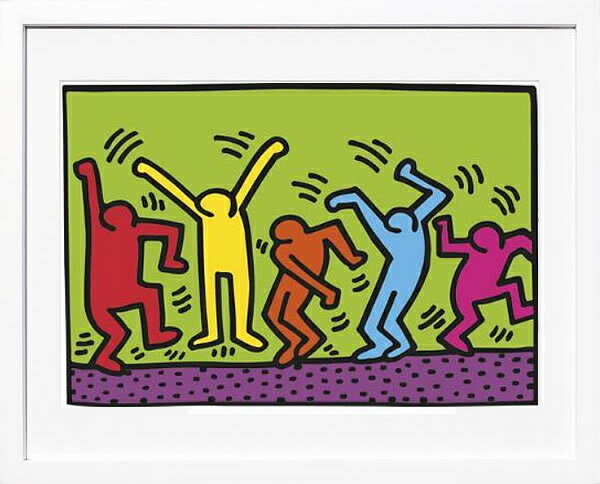 キース ヘリング ポスター 絵画 作品 グッズ アートパネル アートポスター ポップ アート 絵 複製画 版画 リトグラフ シルクスクリーン アートフレーム インテリア フレーム付き 壁掛け 北欧 おしゃれキース・ヘリング Untitled, 1987 (dance)