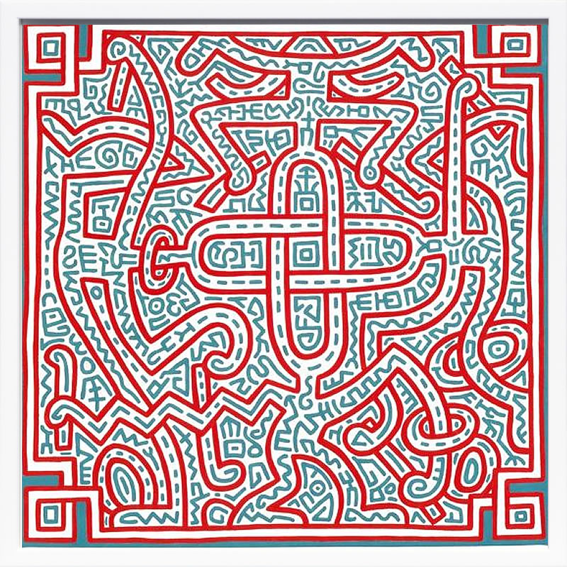 キース ヘリング ポスター 絵画 作品 グッズ アートパネル アートポスター ポップ アート 絵 複製画 版画 リトグラフ シルクスクリーン アートフレーム インテリア フレーム付き 壁掛け 北欧 おしゃれキース・ヘリング Untitled, 1989