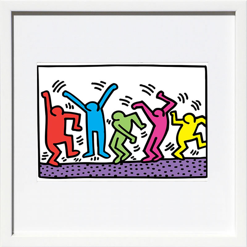 キース ヘリング ポスター 絵画 作品 グッズ アートパネル アートポスター ポップ アート 絵 複製画 版画 リトグラフ シルクスクリーン アートフレーム インテリア フレーム付き 壁掛け 北欧 おしゃれキース・ヘリング Untitled (dance)