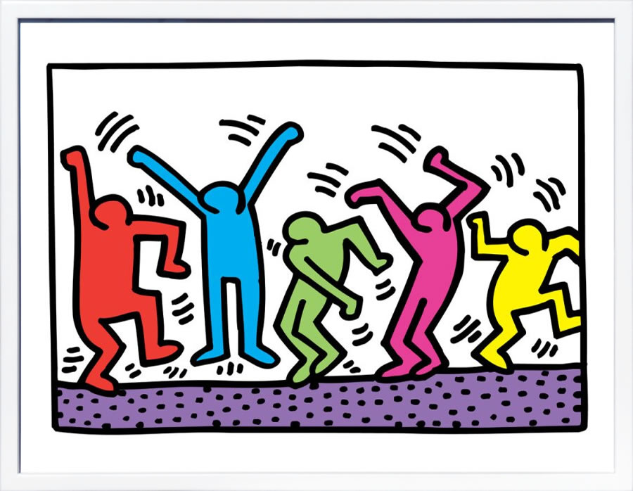 キース ヘリング ポスター 絵画 作品 グッズ アートパネル アートポスター ポップ アート 絵 複製画 版画 リトグラフ シルクスクリーン アートフレーム インテリア フレーム付き 壁掛け 北欧 おしゃれキース・ヘリング Untitled (dance)