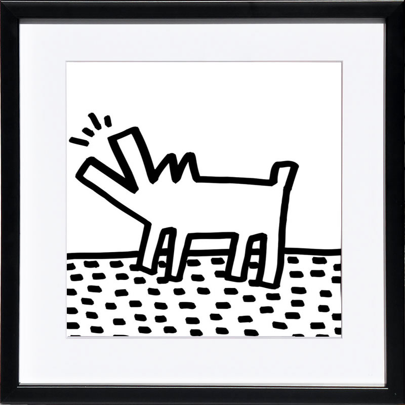 キース ヘリング ポスター 絵画 作品 グッズ アートパネル アートポスター ポップ アート 絵 複製画 版画 リトグラフ シルクスクリーン アートフレーム インテリア フレーム付き 壁掛け 北欧 おしゃれキース・ヘリング Untitled, (barking dog)