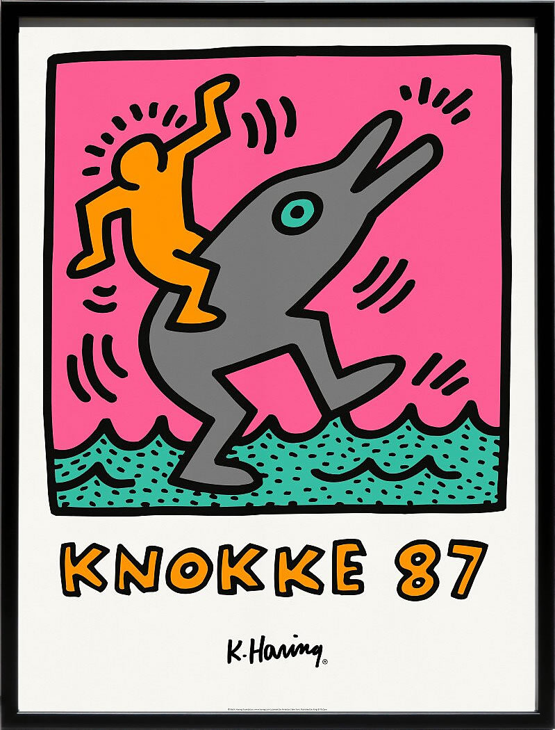 キース ヘリング ポスター 絵画 作品 グッズ アートパネル アートポスター ポップ アート 絵 複製画 版画 リトグラフ シルクスクリーン アートフレーム インテリア フレーム付き 壁掛け 北欧 おしゃれキース・ヘリング Casino Knokke 87