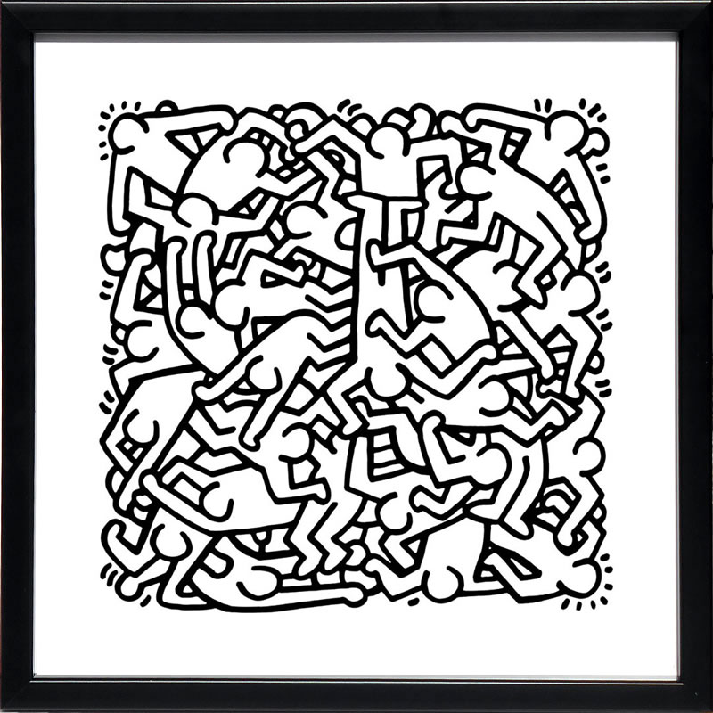 キース ヘリング ポスター 絵画 作品 グッズ アートパネル アートポスター ポップ アート 絵 複製画 版画 リトグラフ シルクスクリーン アートフレーム インテリア フレーム付き 壁掛け 北欧 おしゃれキース・ヘリング Party of Life Invitation, 1986
