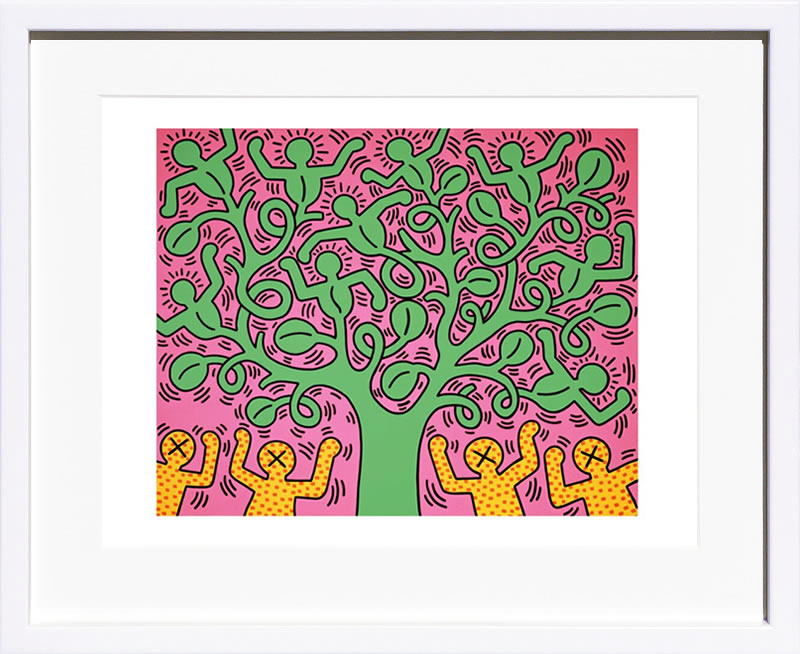 キース ヘリング ポスター 絵画 作品 グッズ アートパネル アートポスター ポップ アート 絵 複製画 版画 リトグラフ シルクスクリーン アートフレーム インテリア フレーム付き 壁掛け 北欧 おしゃれキース・ヘリング Untitled (Tree of Life)