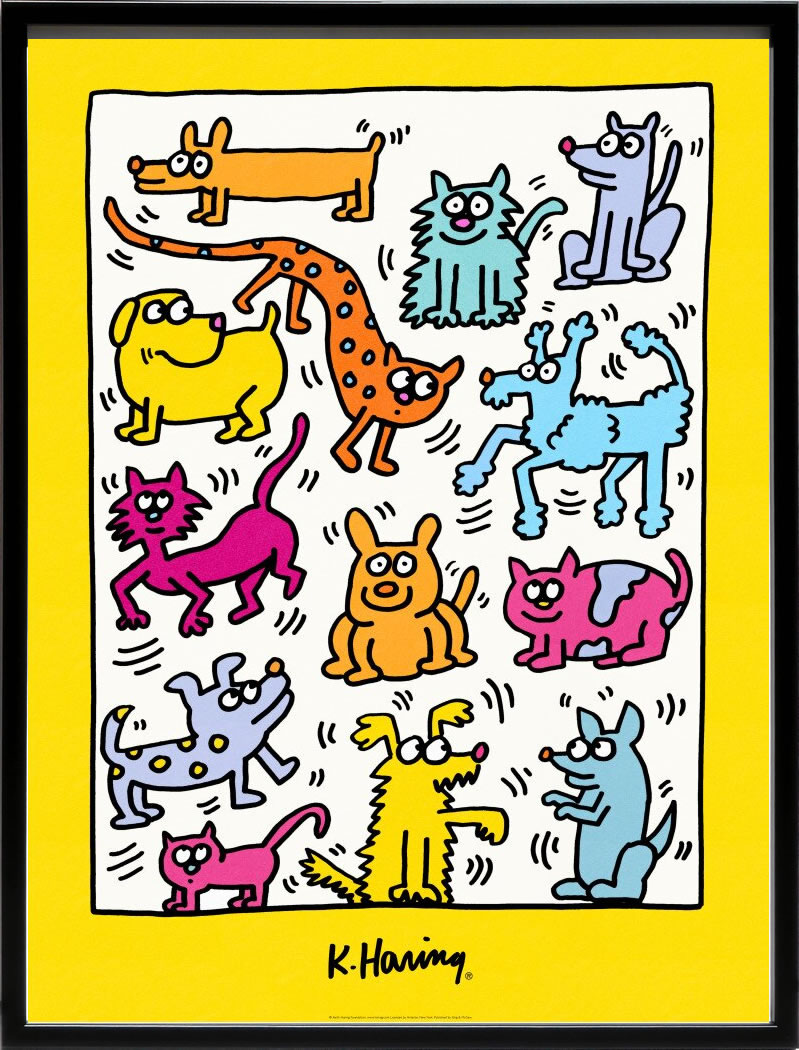 キース ヘリング ポスター 絵画 作品 グッズ アートパネル アートポスター ポップ アート 絵 複製画 版画 リトグラフ シルクスクリーン アートフレーム インテリア フレーム付き 壁掛け 北欧 おしゃれキース・ヘリング The Humane Society of Broward County 1987