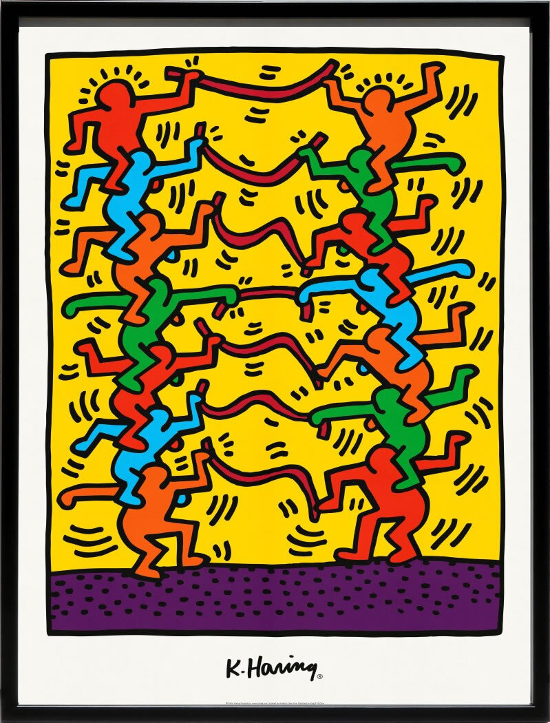 キース ヘリング ポスター 絵画 作品 グッズ アートパネル アートポスター ポップ アート 絵 複製画 版画 リトグラフ シルクスクリーン アートフレーム インテリア フレーム付き 壁掛け 北欧 おしゃれキース・ヘリング Keith Haring for Emporium Capwell 1985