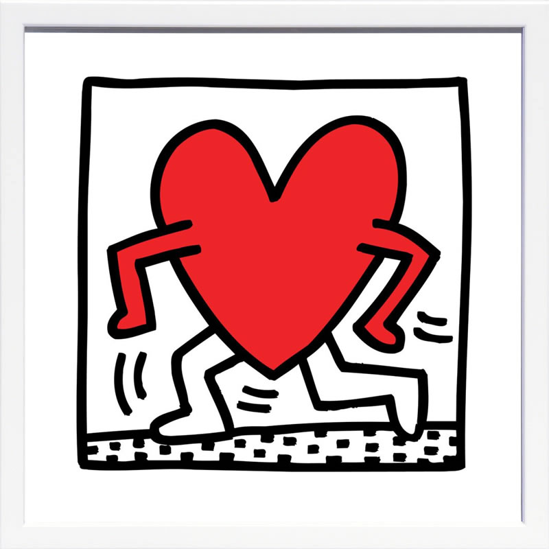 キース ヘリング ポスター 絵画 作品 グッズ アートパネル アートポスター ポップ アート 絵 複製画 版画 リトグラフ シルクスクリーン アートフレーム インテリア フレーム付き 壁掛け 北欧 おしゃれキース・ヘリング Untitled (heart)