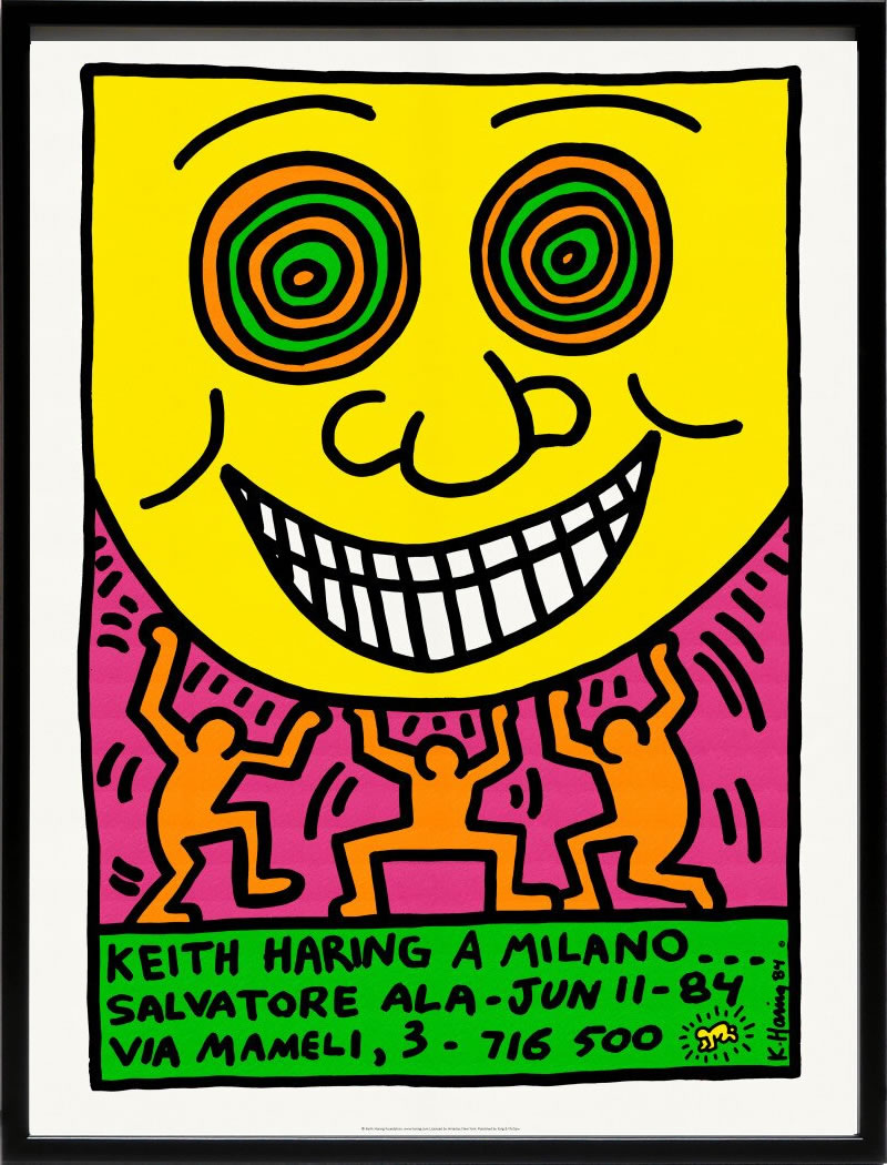 キース ヘリング ポスター 絵画 作品 グッズ アートパネル アートポスター ポップ アート 絵 複製画 版画 リトグラフ シルクスクリーン アートフレーム インテリア フレーム付き 壁掛け 北欧 おしゃれキース・ヘリング Keith Haring a Milano... 1984