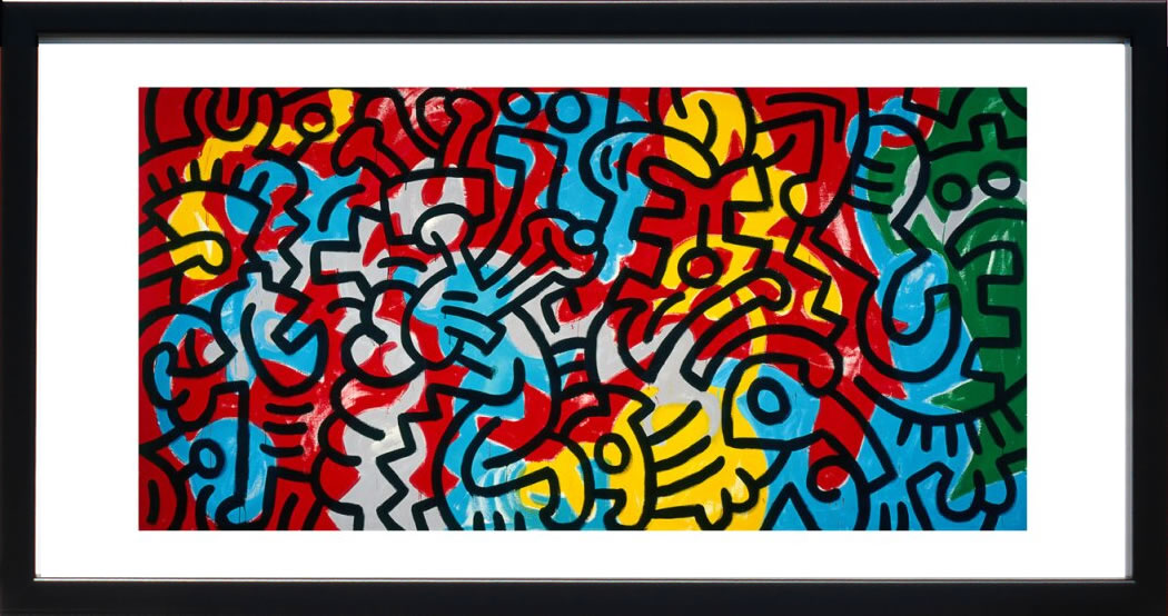 キース ヘリング ポスター 絵画 作品 グッズ アートパネル アートポスター ポップ アート 絵 複製画 版画 リトグラフ シルクスクリーン アートフレーム インテリア フレーム付き 壁掛け 北欧 おしゃれキース・ヘリング Untitled, 1985 (abstract)