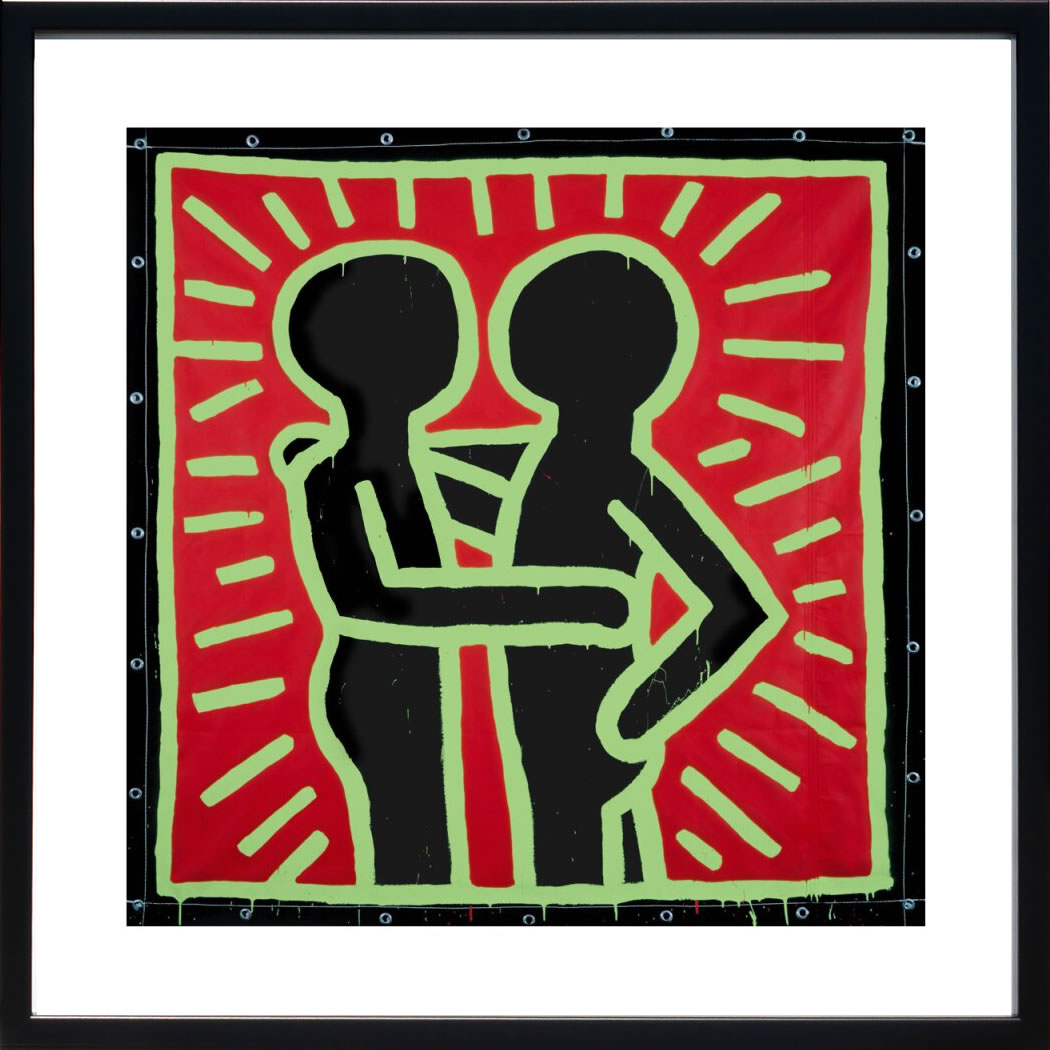キース ヘリング ポスター 絵画 作品 グッズ アートパネル アートポスター ポップ アート 絵 複製画 版画 リトグラフ シルクスクリーン アートフレーム インテリア フレーム付き 壁掛け 北欧 おしゃれキース・ヘリング Untitled, 1982 (couple in black, red and green)