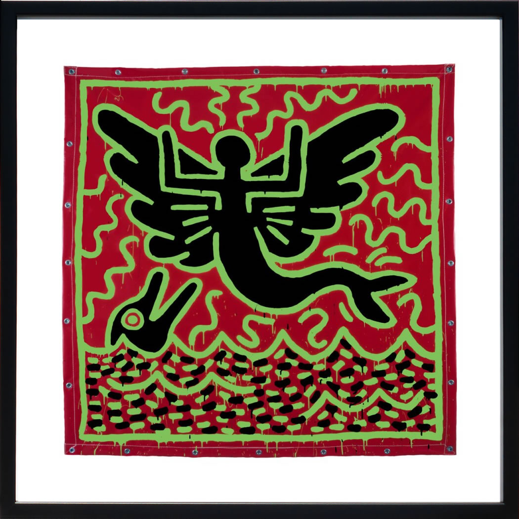 キース ヘリング ポスター 絵画 作品 グッズ アートパネル アートポスター ポップ アート 絵 複製画 版画 リトグラフ シルクスクリーン アートフレーム インテリア フレーム付き 壁掛け 北欧 おしゃれキース・ヘリング Untitled, 1982 (mermaid with dolphin)