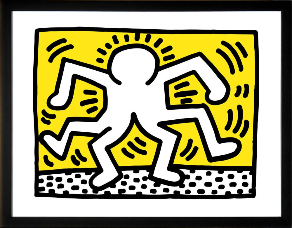 キース ヘリング ポスター 絵画 作品 グッズ アートパネル アートポスター ポップ アート 絵 複製画 版画 リトグラフ シルクスクリーン アートフレーム インテリア フレーム付き 壁掛け 北欧 おしゃれキース・ヘリング Untitled, 1986 (double man)