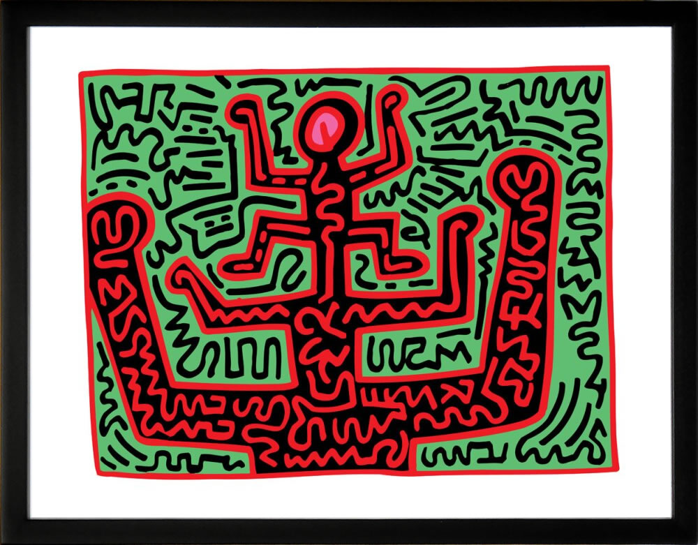 キース ヘリング ポスター 絵画 作品 グッズ アートパネル アートポスター ポップ アート 絵 複製画 版画 リトグラフ シルクスクリーン アートフレーム インテリア フレーム付き 壁掛け 北欧 おしゃれキース・ヘリング Untitled, KH07