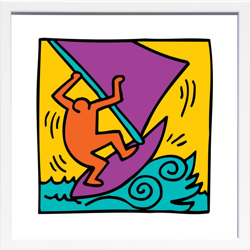 Rakuten - キース ヘリング ポスター 絵画 作品 グッズ アートパネル アートポスター ポップ アート 絵 複製画 版画 リトグラフ シルクスクリーン アートフレーム インテリア フレーム付き 壁掛け 北欧 おしゃれキース・ヘリング Untitled (boat)