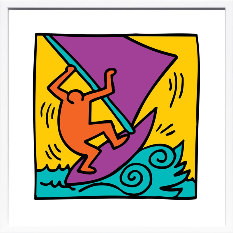 Rakuten - キース ヘリング ポスター 絵画 作品 グッズ アートパネル アートポスター ポップ アート 絵 複製画 版画 リトグラフ シルクスクリーン アートフレーム インテリア フレーム付き 壁掛け 北欧 おしゃれキース・ヘリング Untitled (boat)
