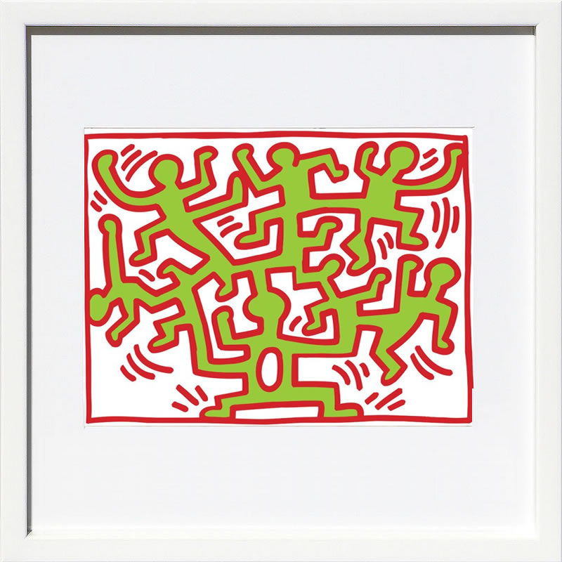 キース ヘリング ポスター 絵画 作品 グッズ アートパネル アートポスター ポップ アート 絵 複製画 版画 リトグラフ シルクスクリーン アートフレーム インテリア フレーム付き 壁掛け 北欧 おしゃれキース・ヘリング Growing, 1988