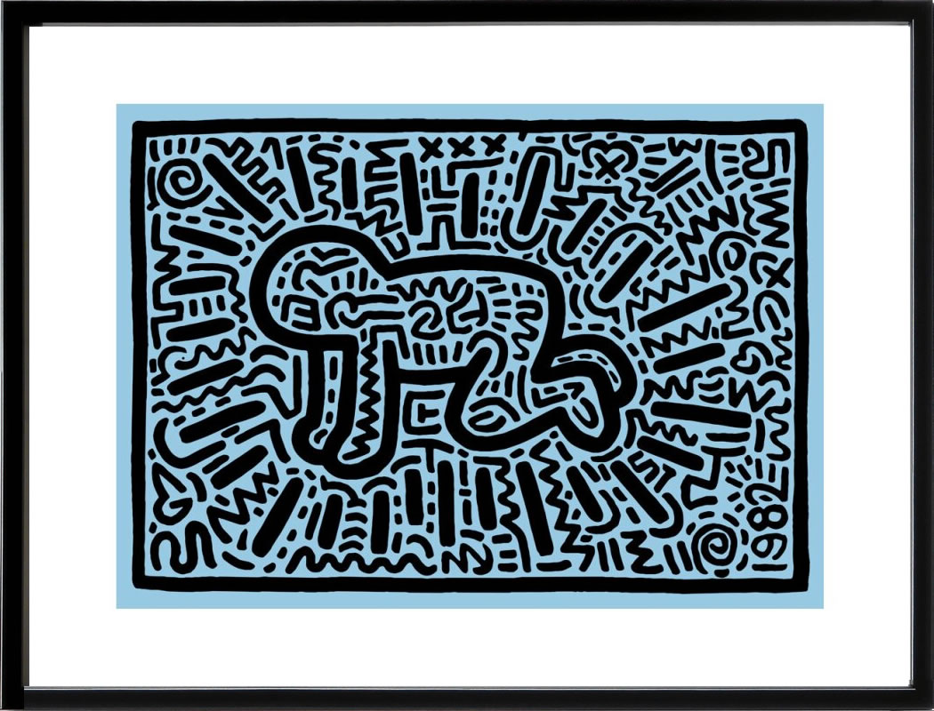 キース ヘリング ポスター 絵画 作品 グッズ アートパネル アートポスター ポップ アート 絵 複製画 版画 リトグラフ シルクスクリーン アートフレーム インテリア フレーム付き 壁掛け 北欧 おしゃれキース・ヘリング Untitled (baby)