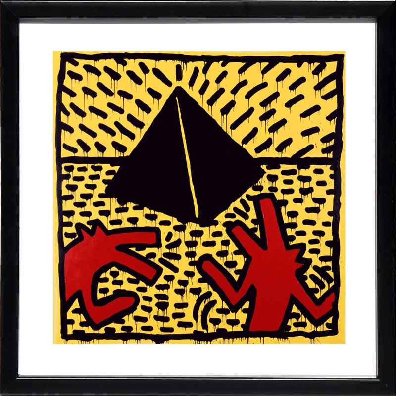 キース ヘリング ポスター 絵画 作品 グッズ アートパネル アートポスター ポップ アート 絵 複製画 版画 リトグラフ シルクスクリーン アートフレーム インテリア フレーム付き 壁掛け 北欧 おしゃれキース・ヘリング Untitled, 1982 (red dogs with pyramid)